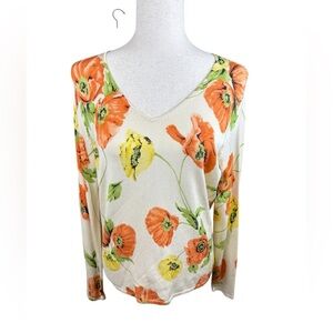 Belford silk blend poppy sweater size medium preowned